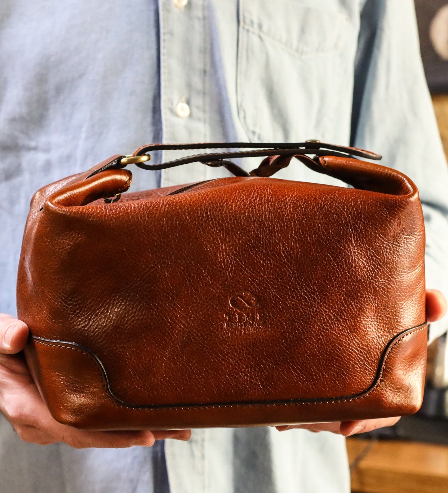 Trousse de toilette en cuir - Autumn Leaves