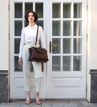 Sac fourre-tout à bandoulière en cuir pour femme - The Scarlet Letter