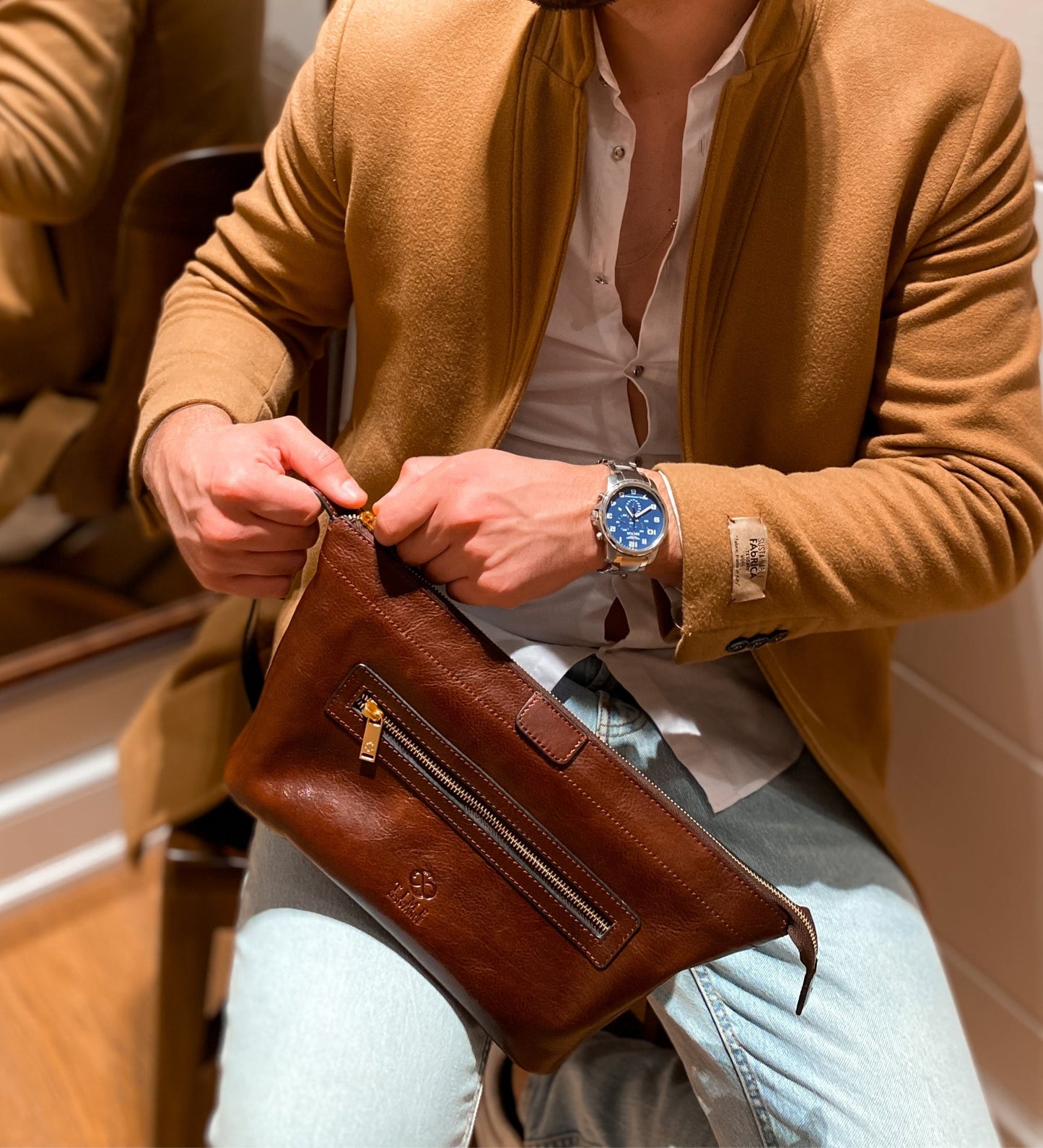 Trousse de toilette en cuir - Ragtime