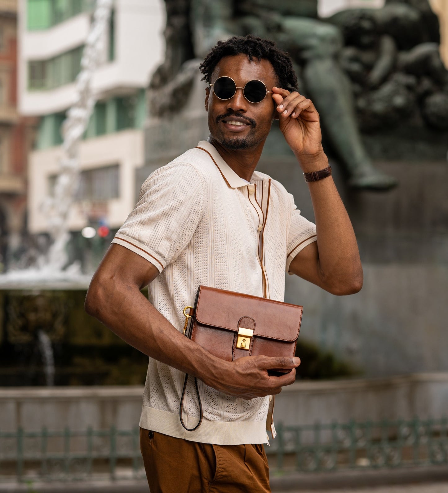 Pochette en cuir - Le Faucon maltais