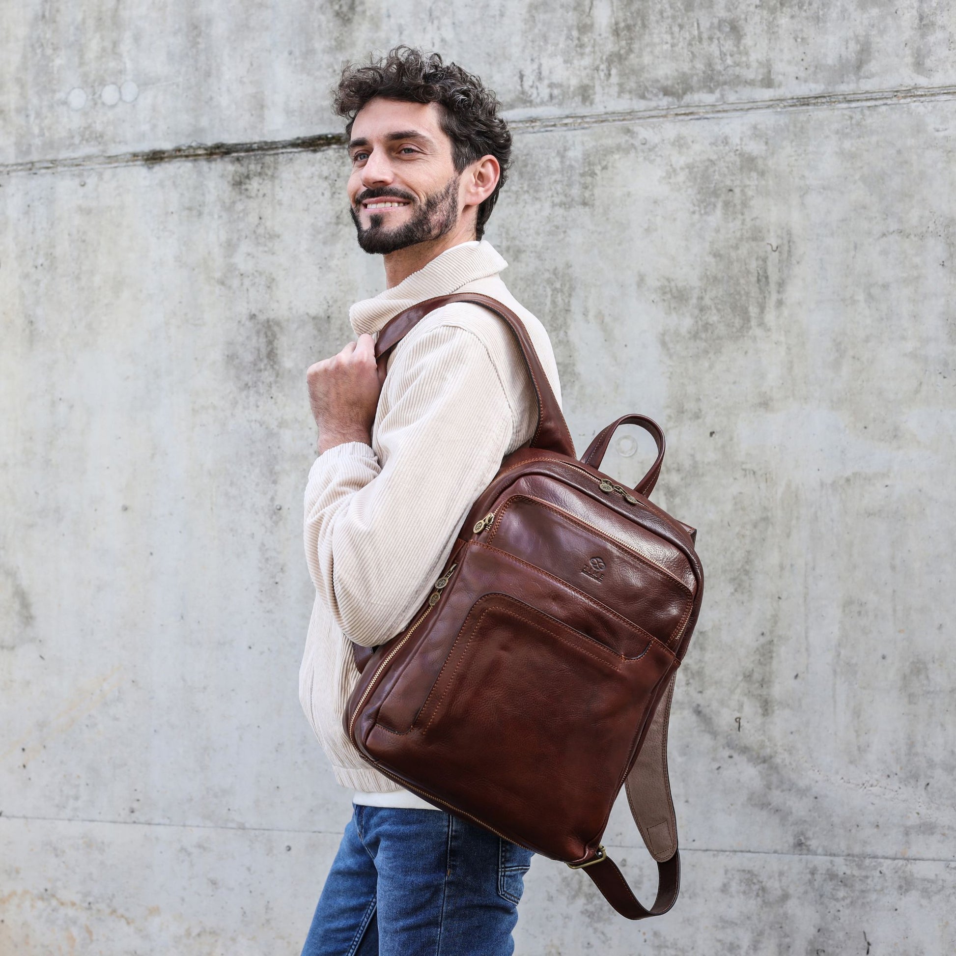 Large Leather Backpack - L.A. Confidential Backpack Time Resistance   