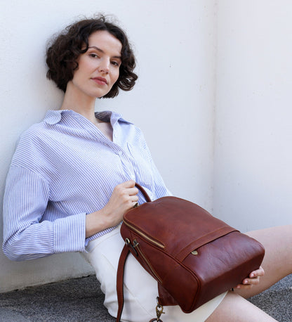 Sac à dos en cuir convertible pour femme - Regeneration