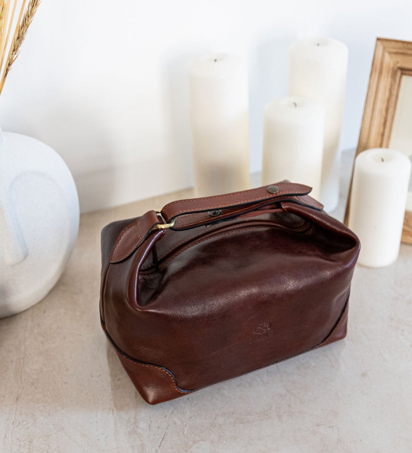 Trousse de toilette en cuir - Autumn Leaves