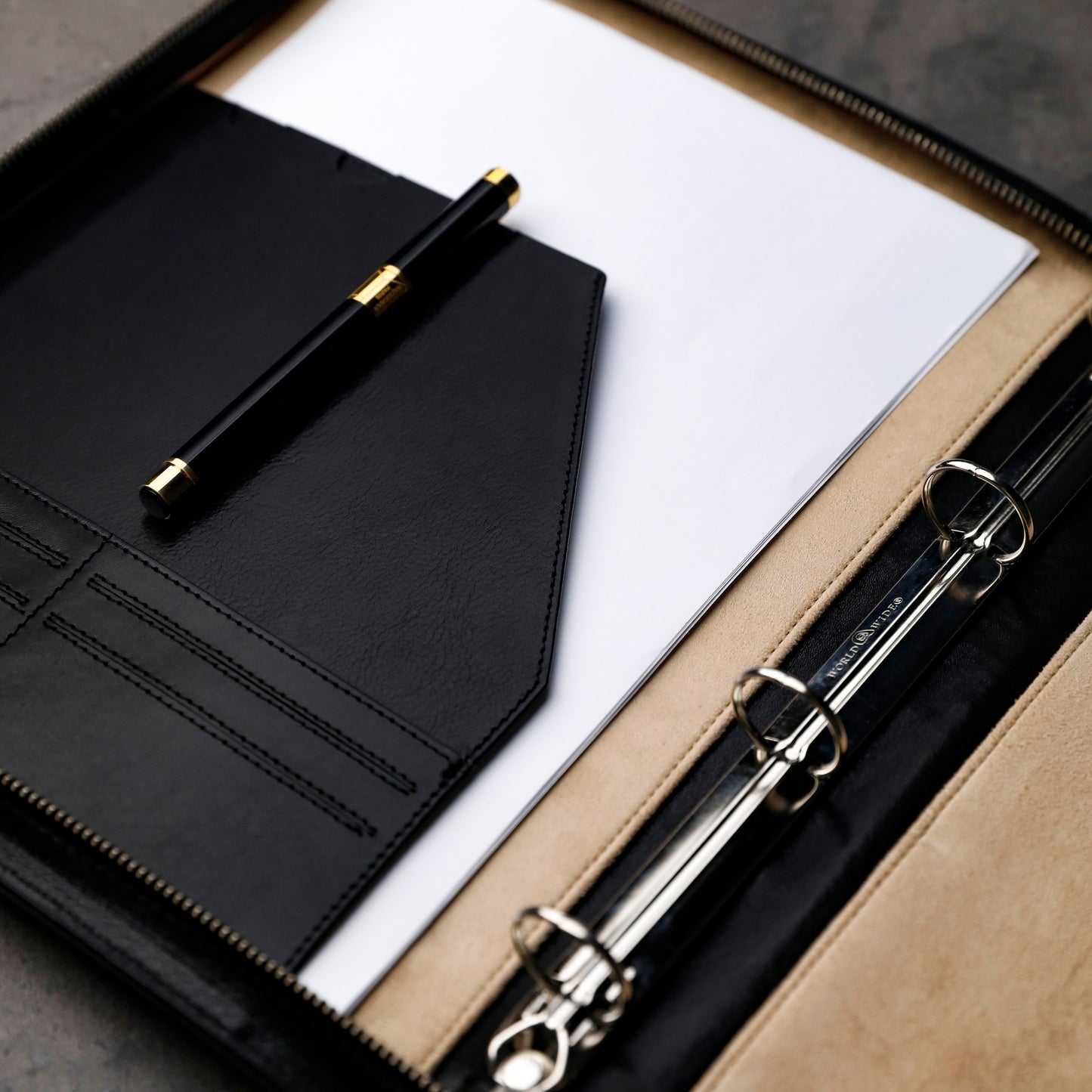 Leather Portfolio with Binder - Joy in the Morning