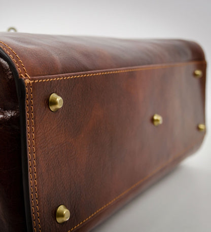 Grand sac de médecin en cuir marron - Mrs Dalloway