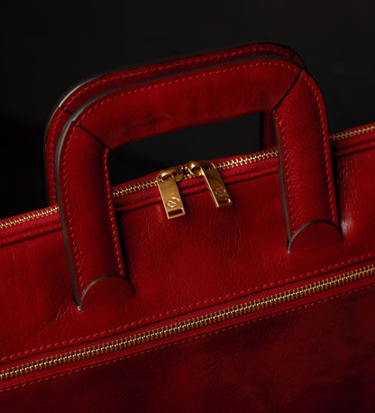 Leather Briefcase Laptop Bag - Brave New World