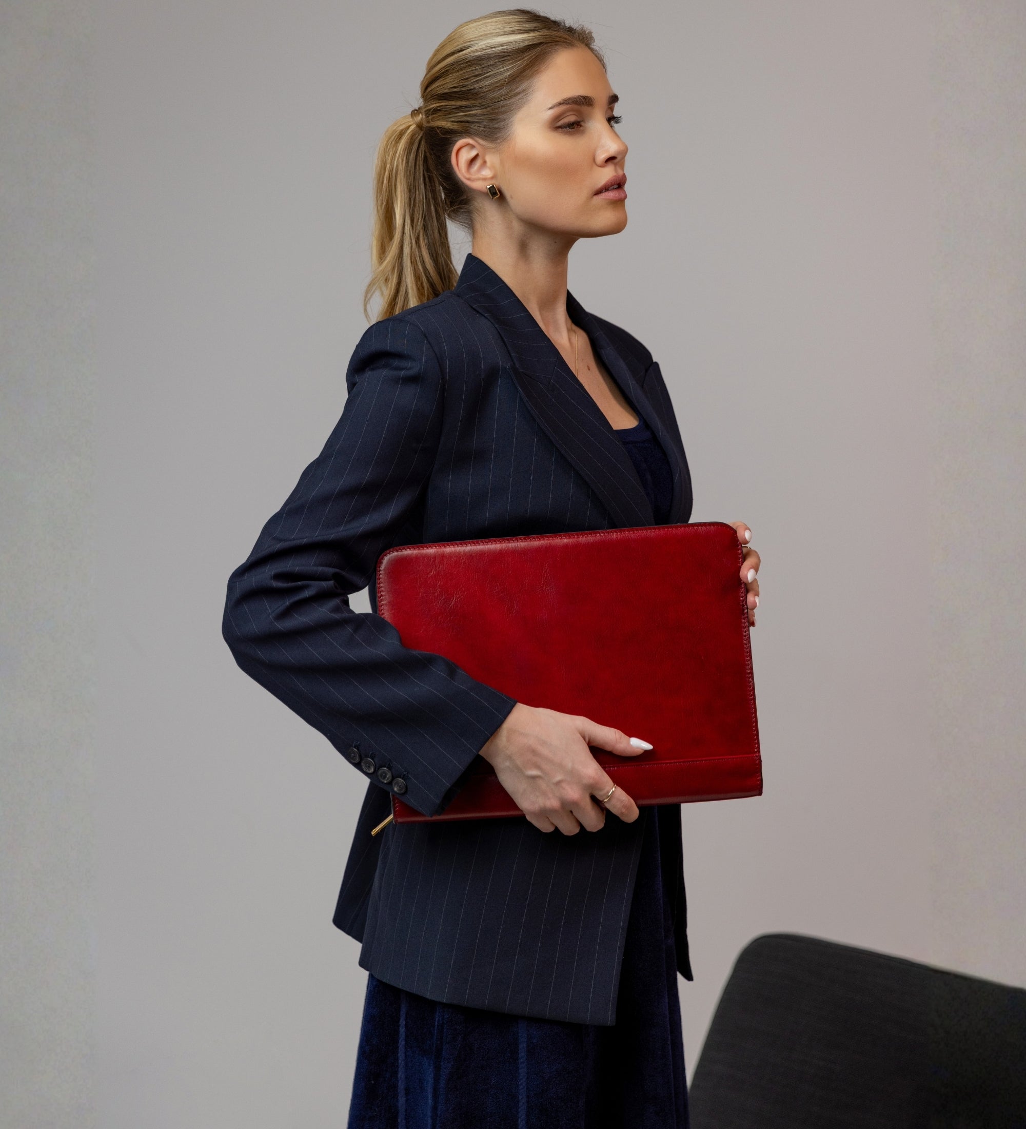 Womens Leather A4 Documents Folder Organizer - Candide