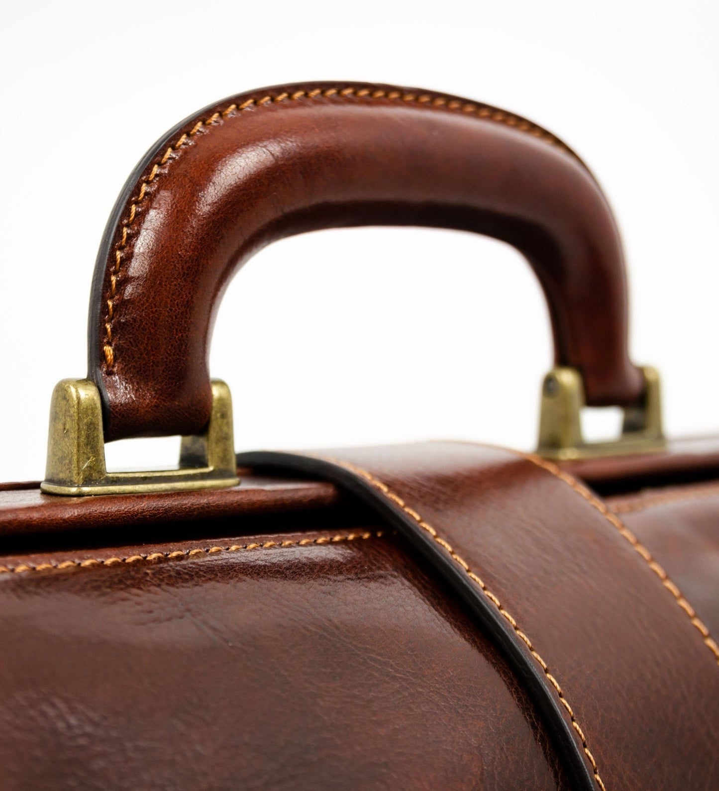 Grand sac de médecin en cuir marron - Mrs Dalloway