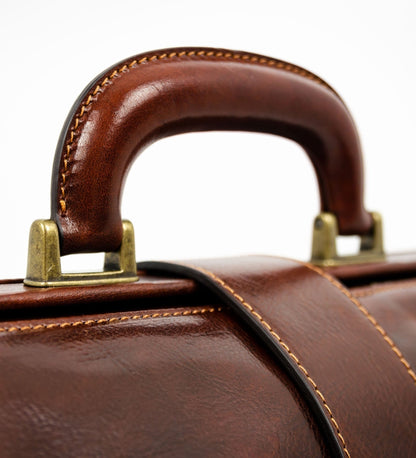 Grand sac de médecin en cuir marron - Mrs Dalloway