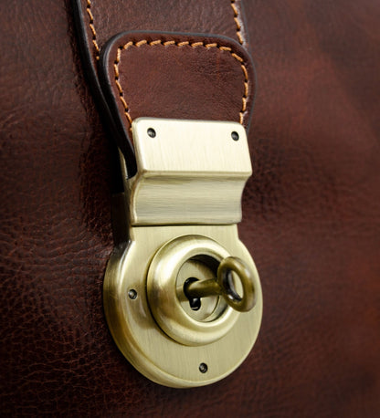 Grand sac de médecin en cuir marron - Mrs Dalloway
