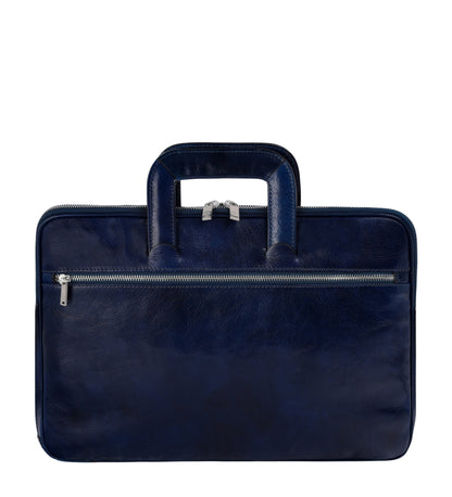 Leather Briefcase Laptop Bag - Brave New World