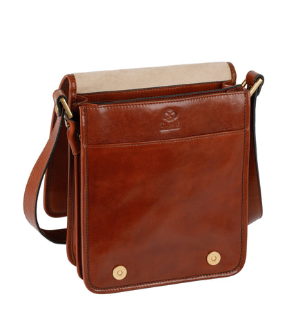 Kleine Leder-Messenger Bag - On The Road