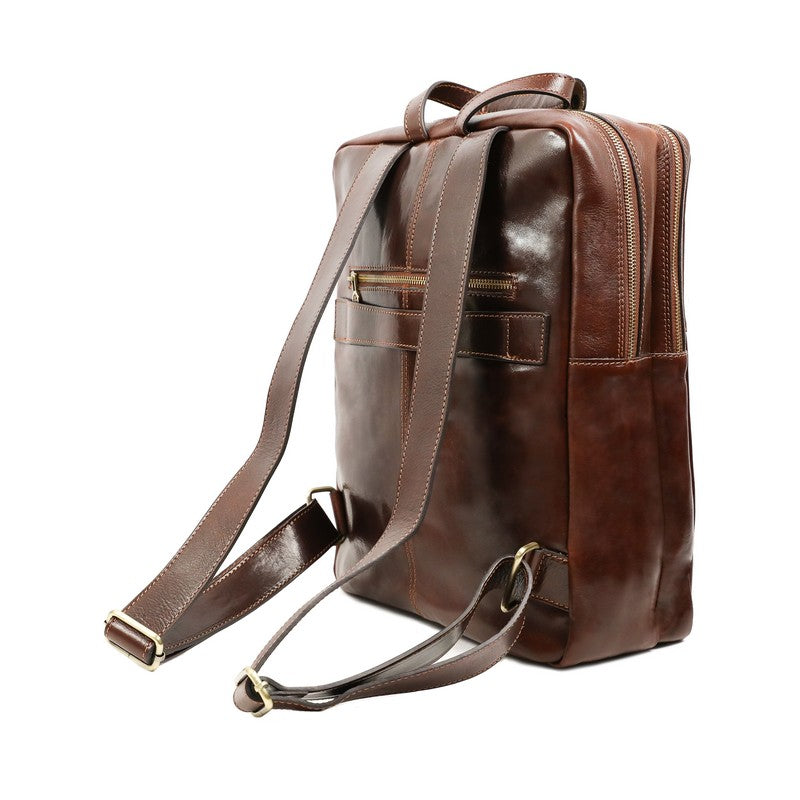 Brown Leather Backpack - Gone with the Wind Backpack Time Resistance   