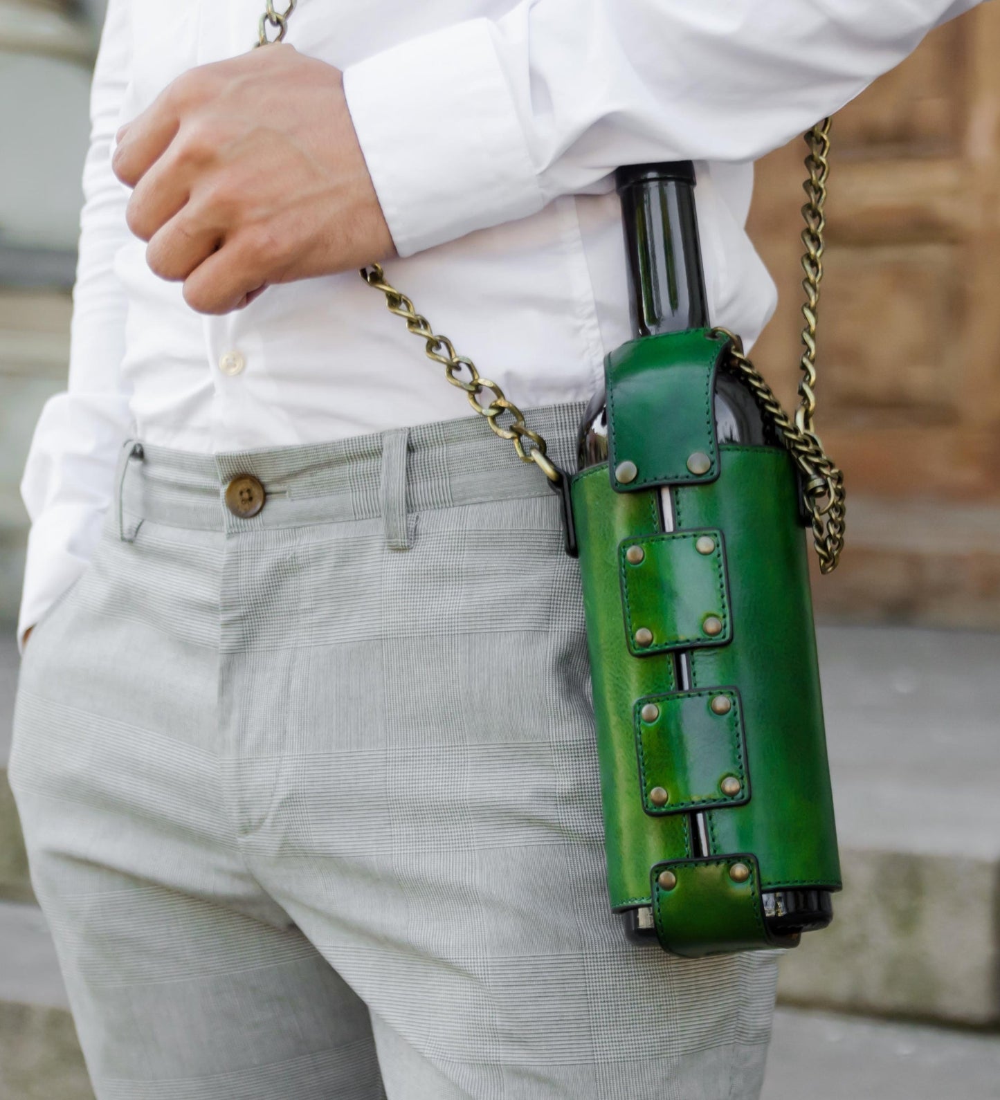 Sac porte-bouteille en cuir - Saving Grapes