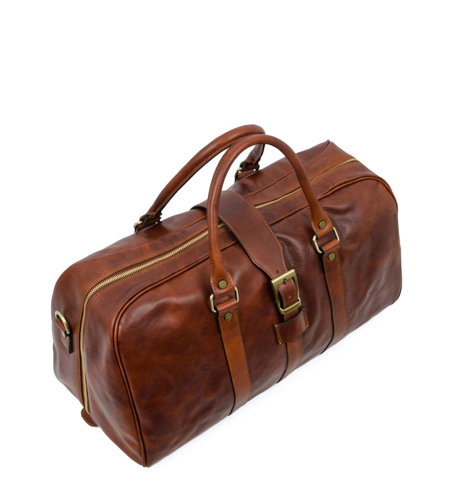 Sac de sport en cuir marron Cognac mat - Tender Is the Night