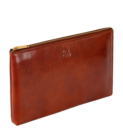 Pochette pour homme en cuir marron - The Brothers Karamazov