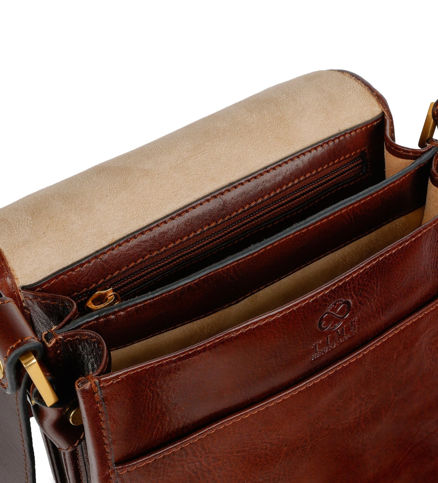 Kleine Leder-Messenger Bag - On The Road