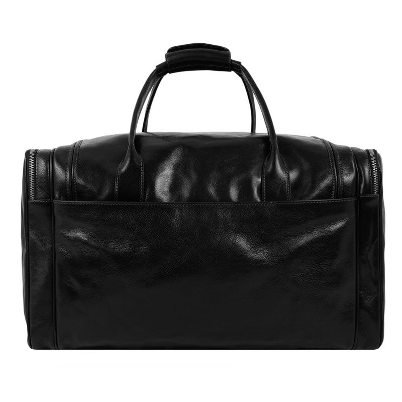 Large Italian Leather Duffel Bag - The Hitchhikers Guide to the Galaxy Duffel Bag Time Resistance   