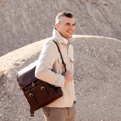 Large Leather Backpack - The Odyssey Backpack Time Resistance   