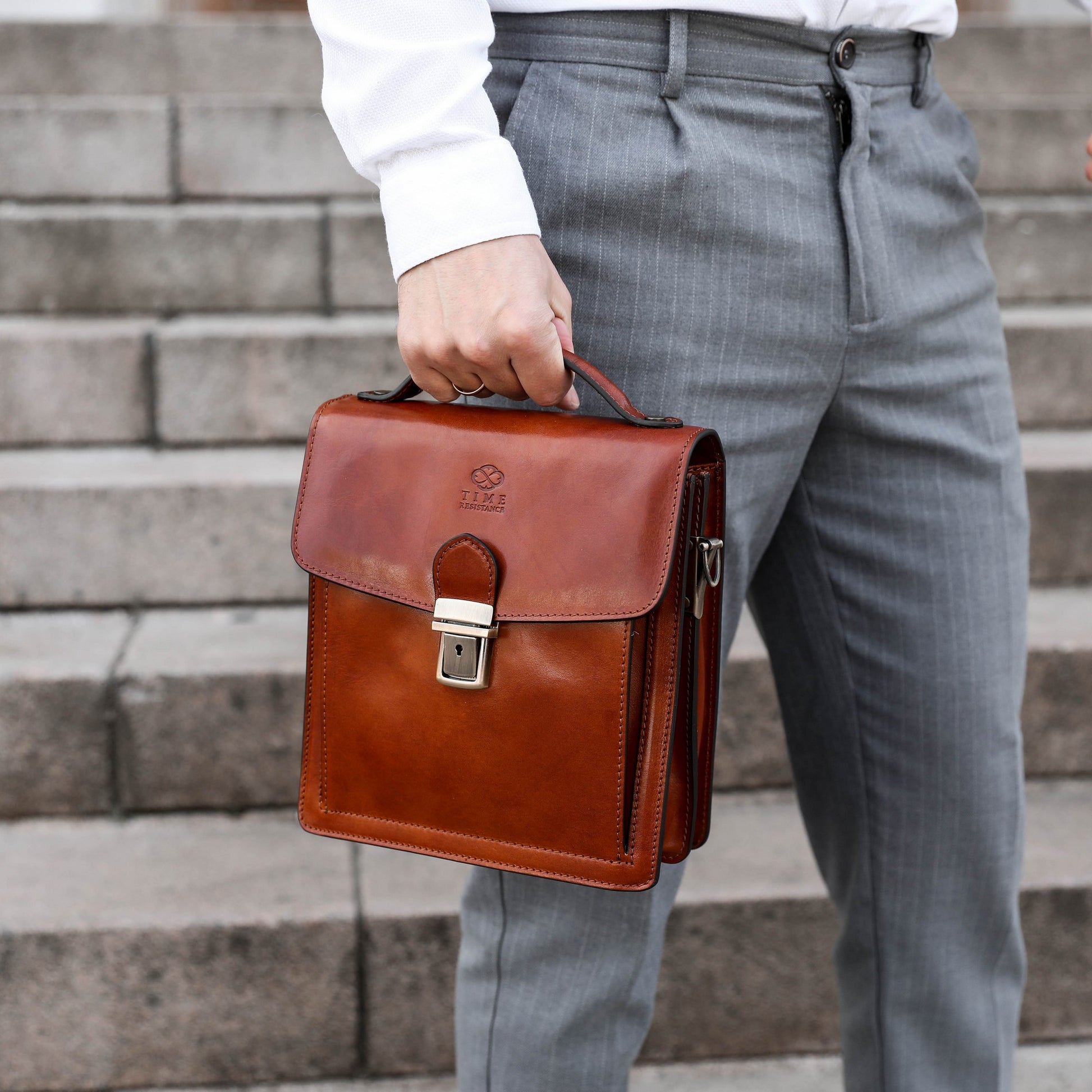 Small Leather Briefcase - Walden Briefcase Time Resistance   