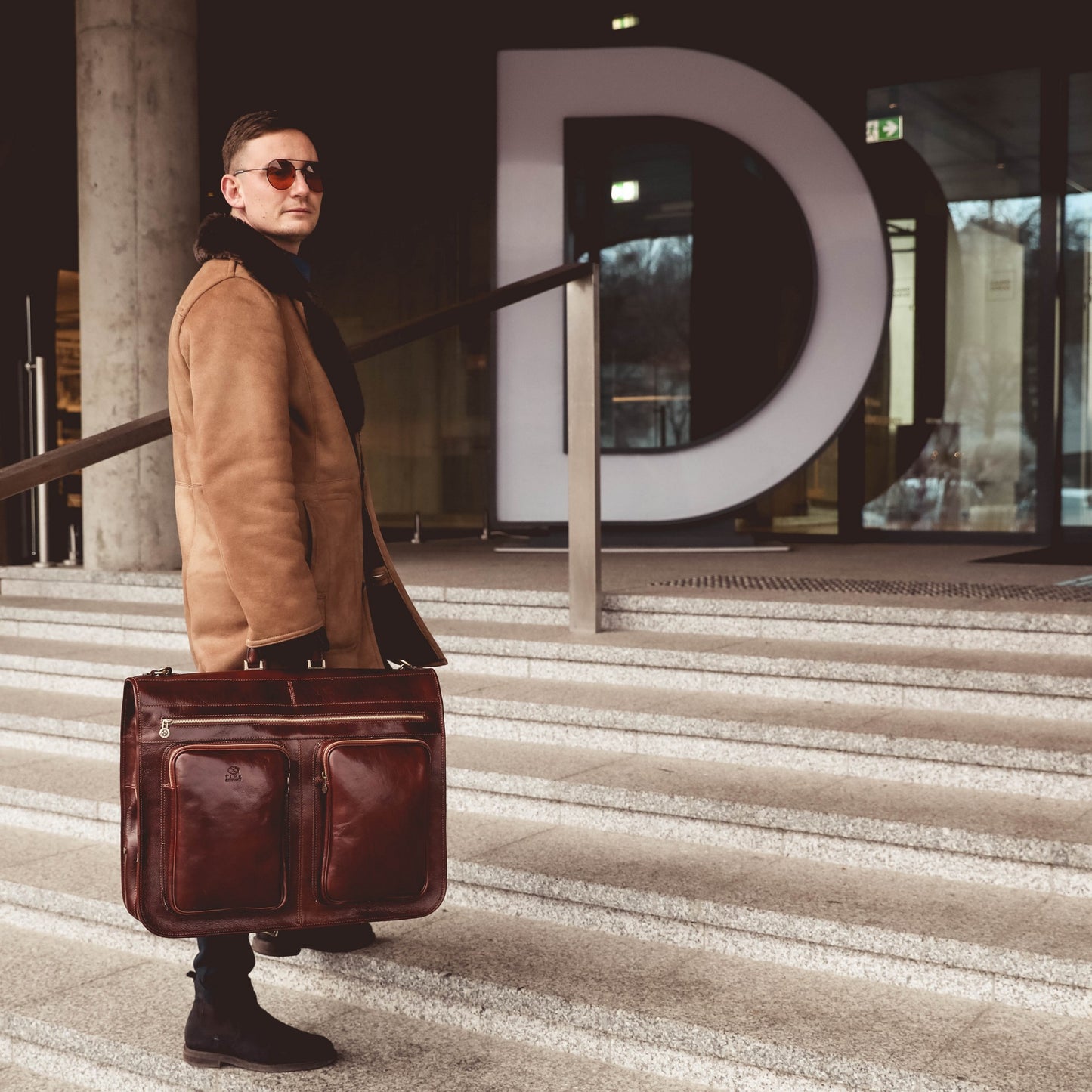 Leather Garment Bag - The Big Sleep Duffel Bag Time Resistance   