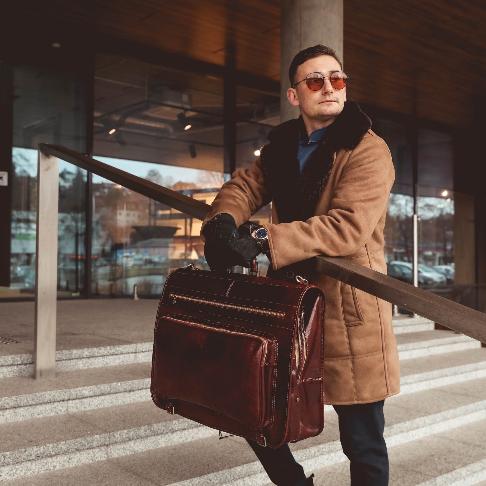 Leather Garment Bag - The Big Sleep Duffel Bag Time Resistance   