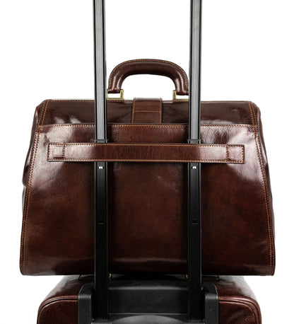 Grand sac de médecin en cuir marron - Mrs Dalloway