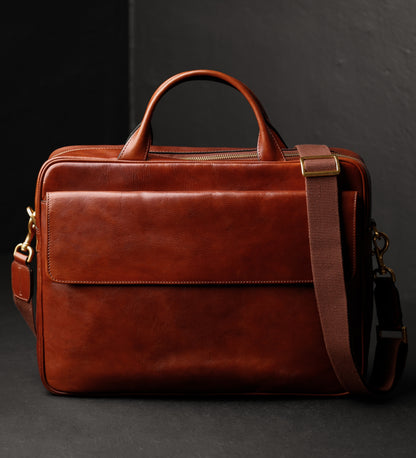 Leather Briefcase Laptop Bag - The Sheltering Sky