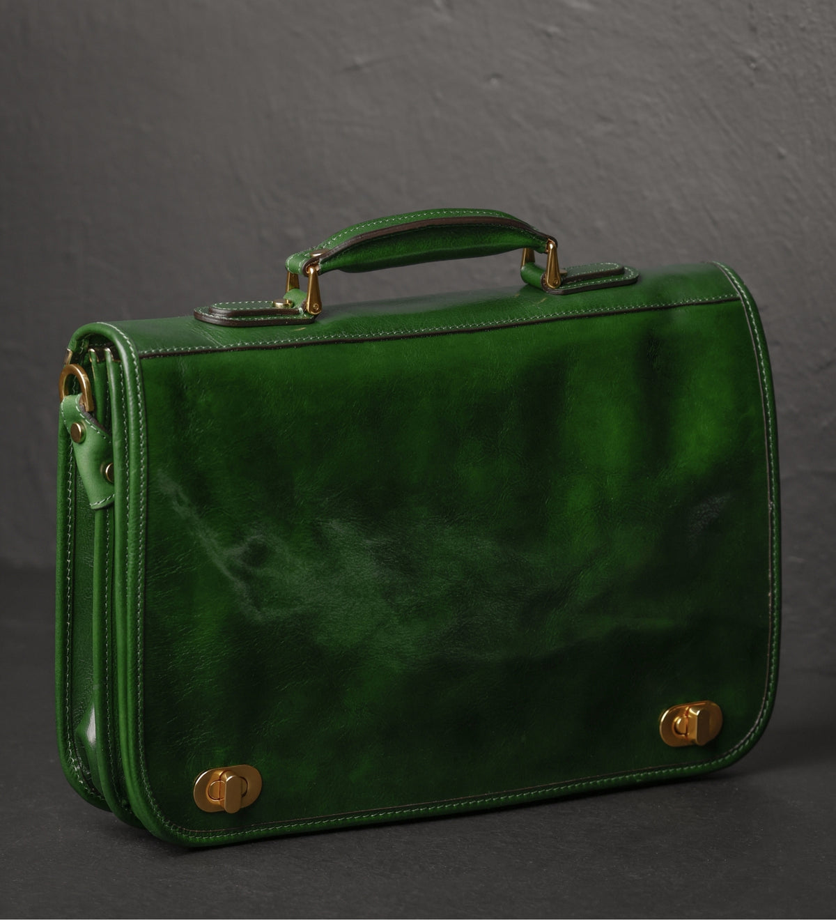Leather Briefcase Laptop Bag - Illusions