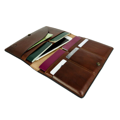 Large Leather Passport Holder - Gulliver's Travels Accessories Time Resistance   