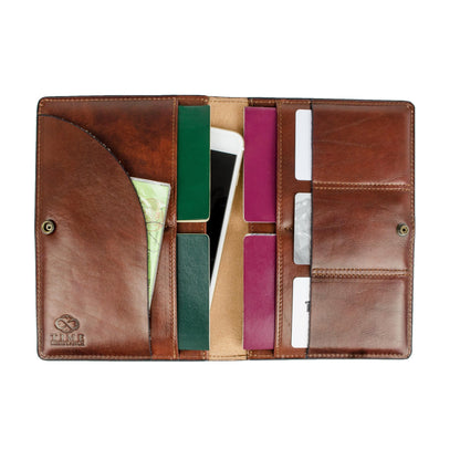 Large Leather Passport Holder - Gulliver's Travels Accessories Time Resistance   