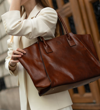 Leather Handbag Tote Bag for Women - The Woman In White