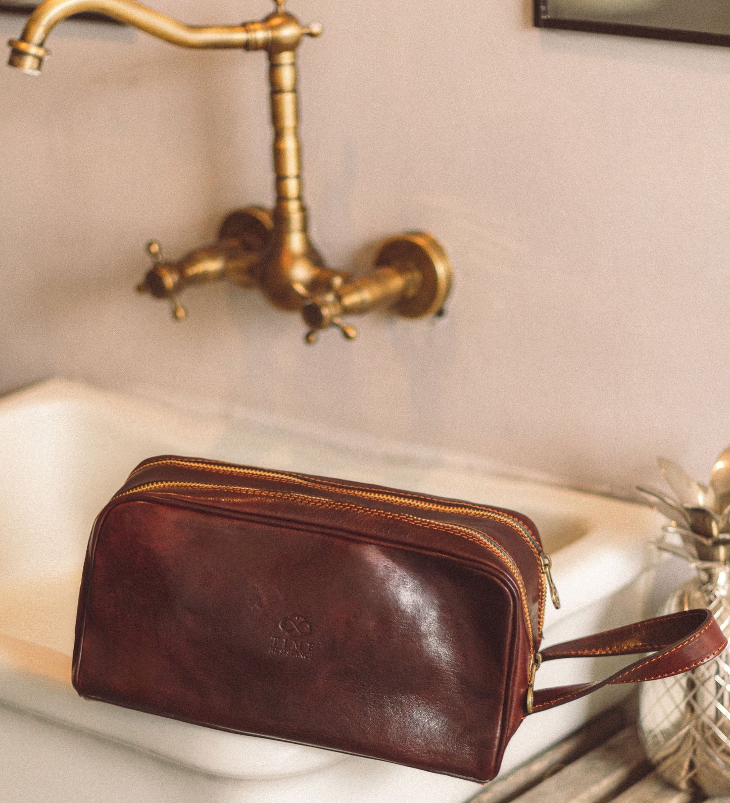 Leather Cosmetic Bag Dopp Kit - All the Kings Men