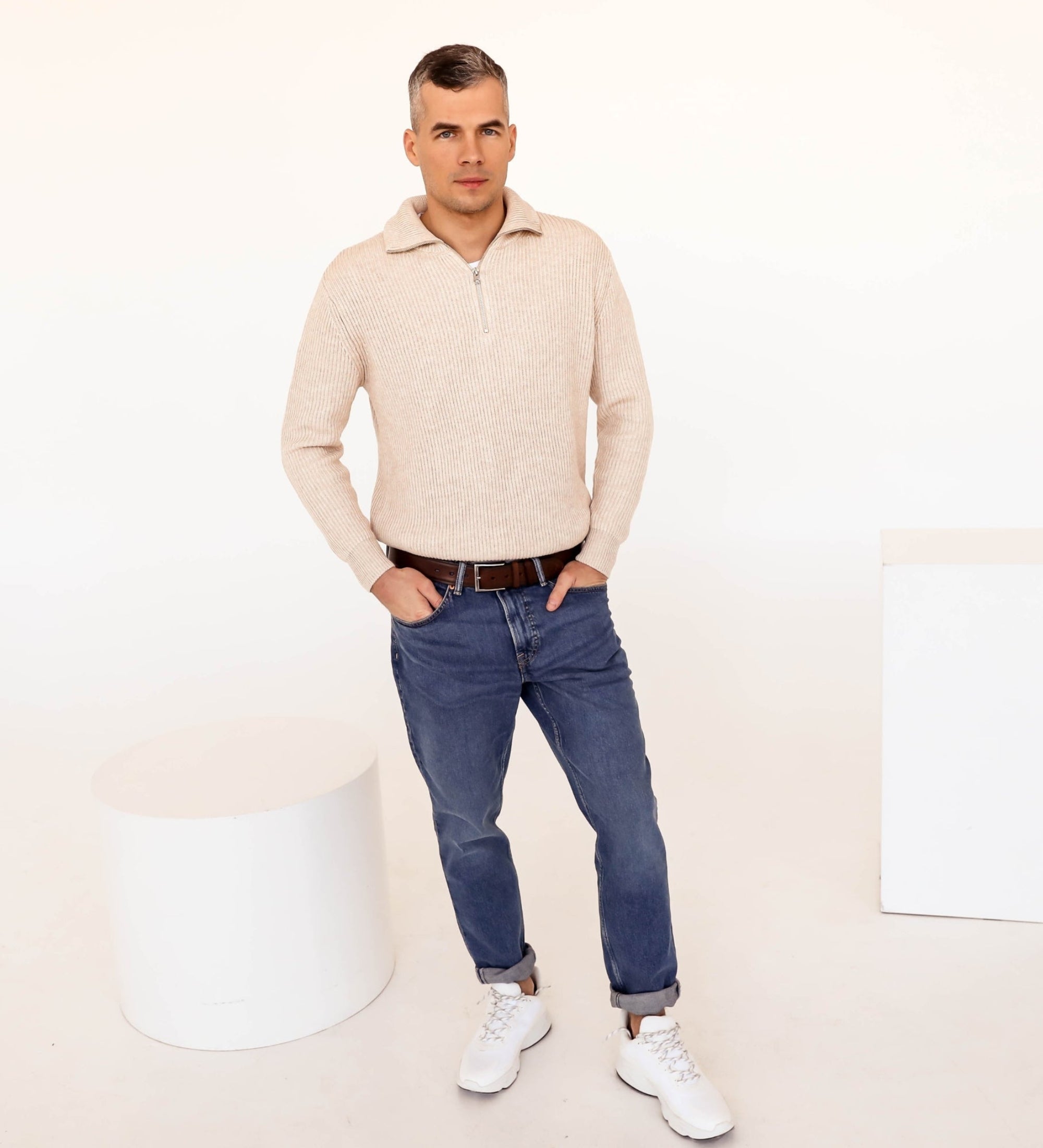 Brown Leather Belt - North and South