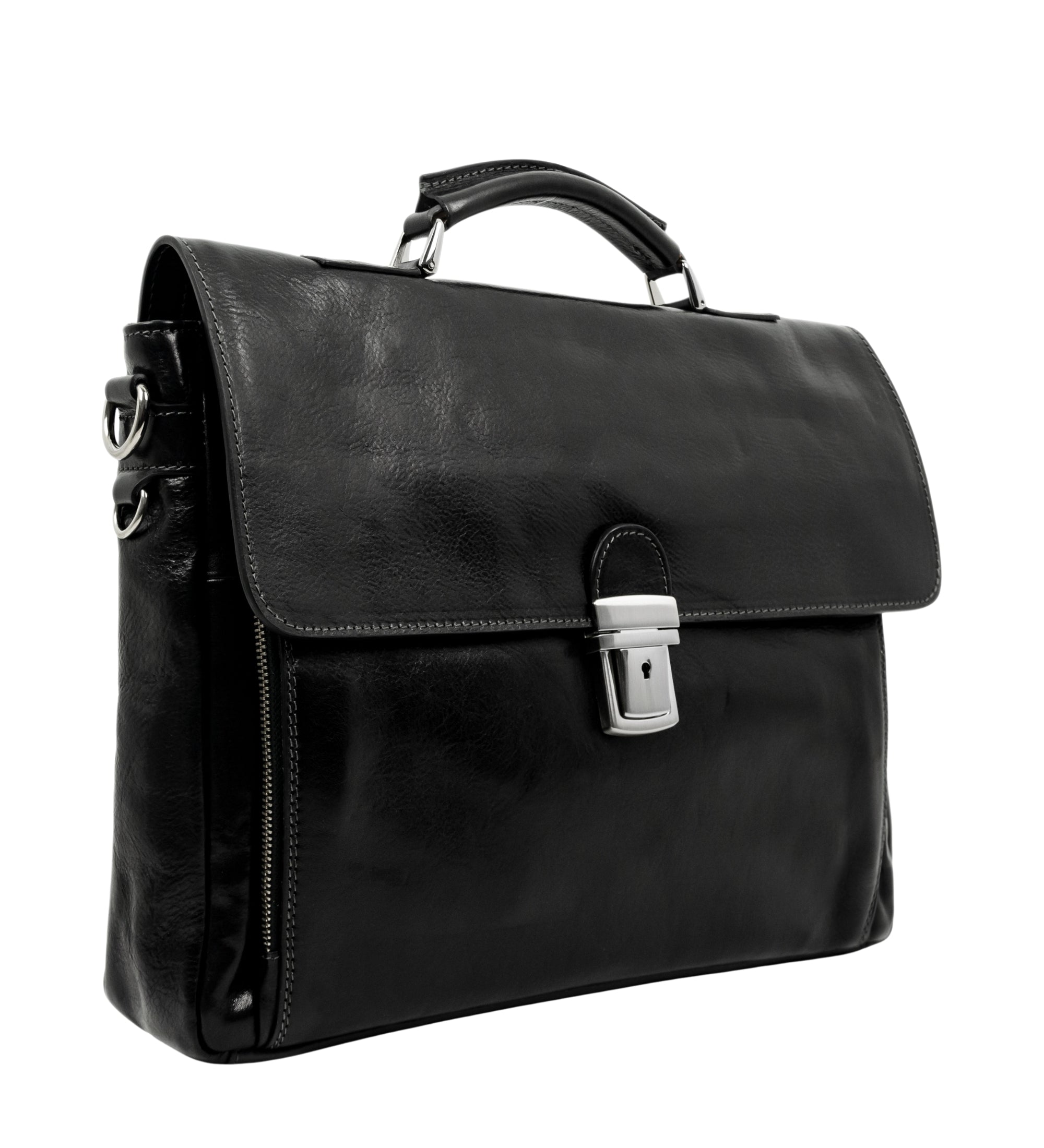 Leather Briefcase Laptop Bag  - In Cold Blood