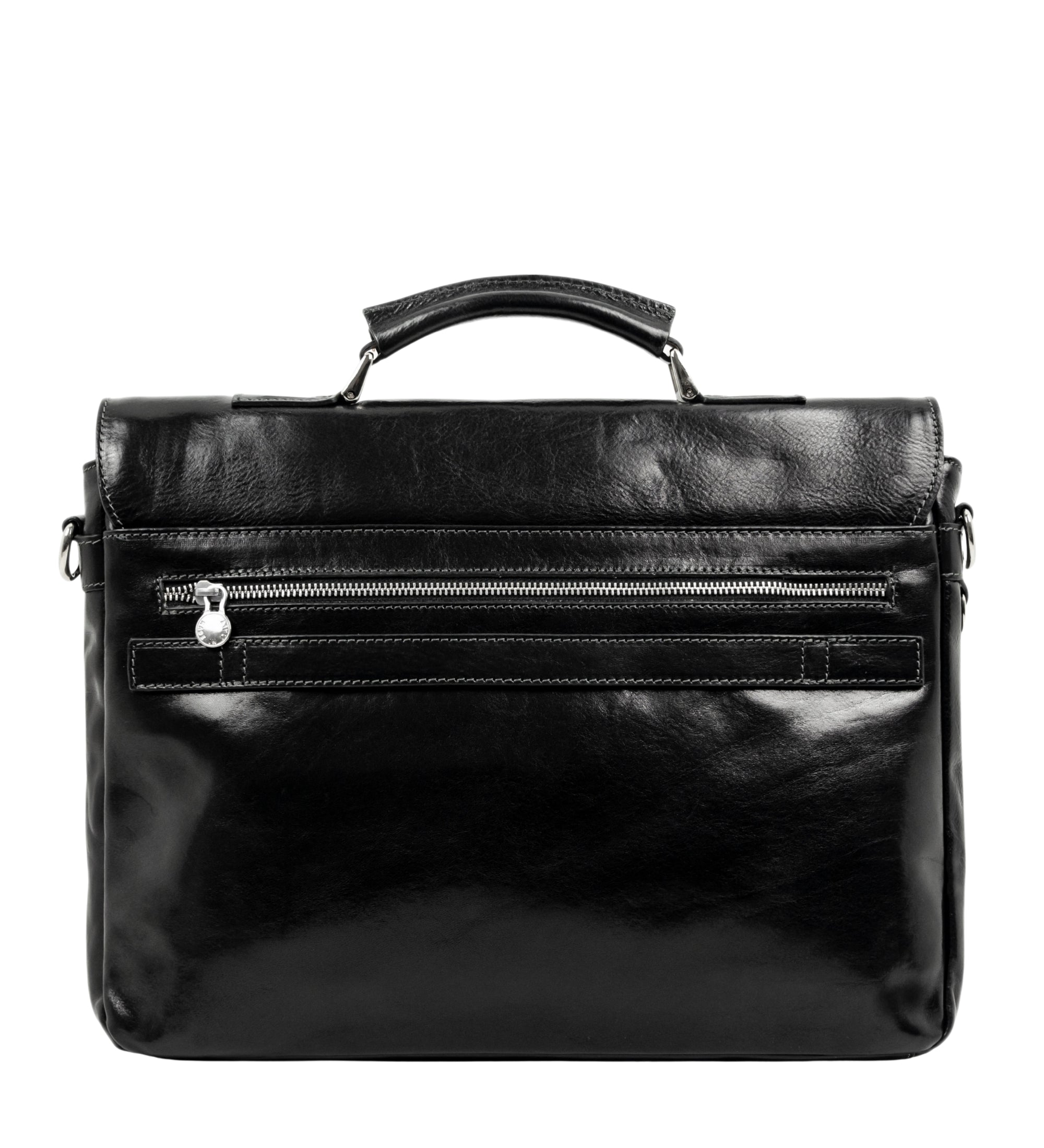 Leather Briefcase Laptop Bag  - In Cold Blood
