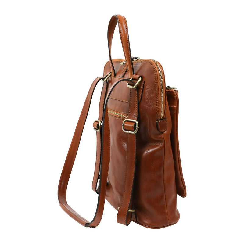 Convertible Leather Backpack Shoulder Bag - Emma Backpack Time Resistance   