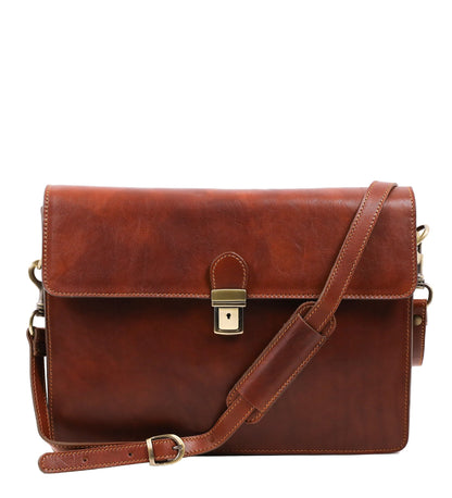Womens Leather Portfolio, Work Bag with Shoulder Strap  - The Corrections