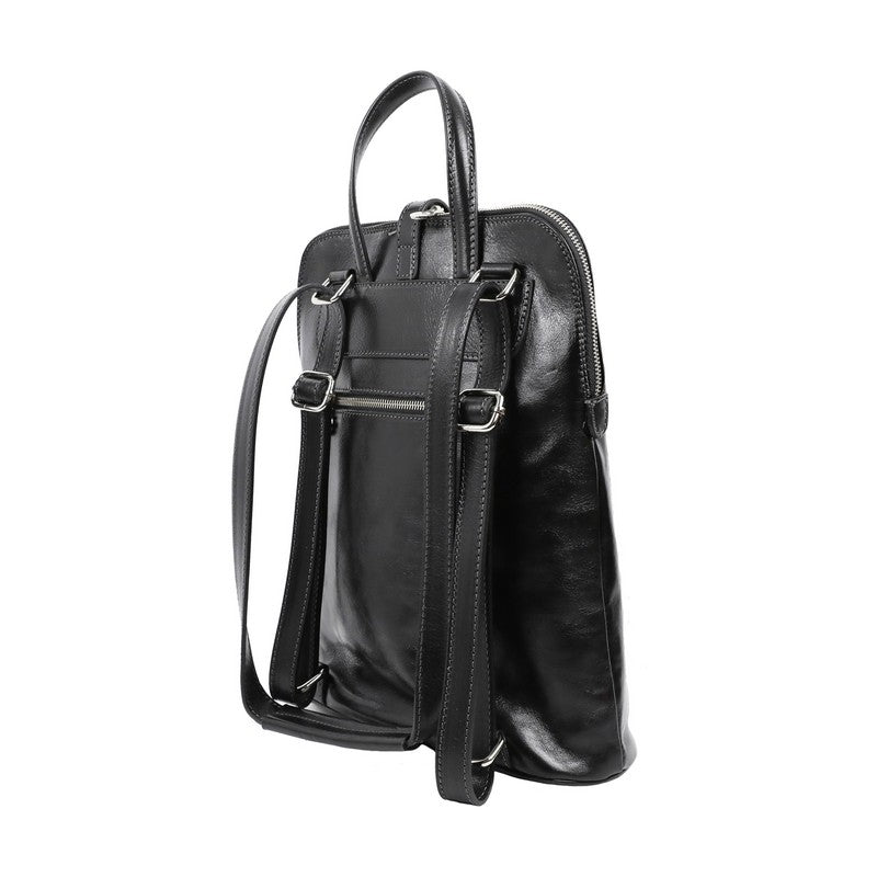 Convertible Leather Backpack Shoulder Bag - Emma Backpack Time Resistance   