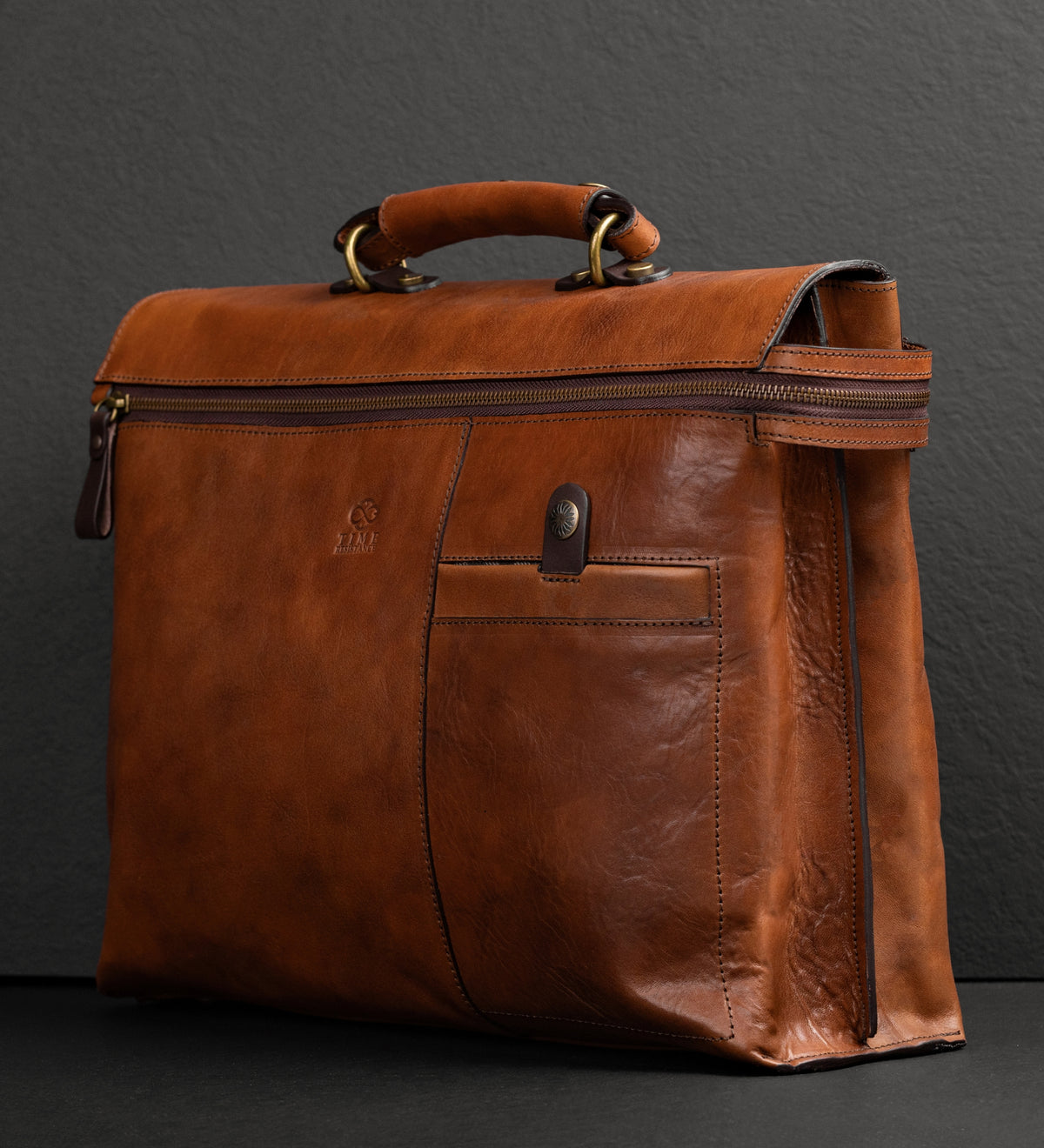 Brown Leather Briefcase Laptop Bag - From Here to Eternity
