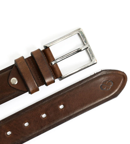Ceinture en cuir marron - North and South