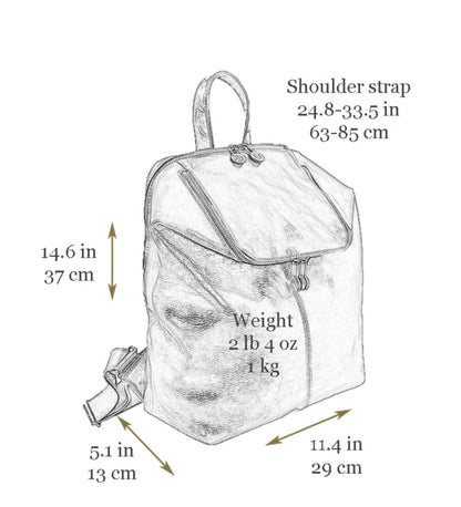 Leather Backpack for Women - A Bend in the River
