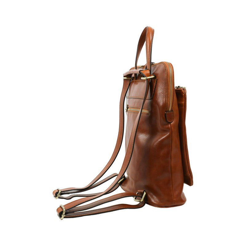 Convertible Leather Backpack Shoulder Bag - Emma Backpack Time Resistance   