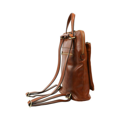 Convertible Leather Backpack Shoulder Bag - Emma Backpack Time Resistance   