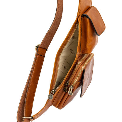 Leather Sling Bag Crossbody Bag - The Monk  Time Resistance   