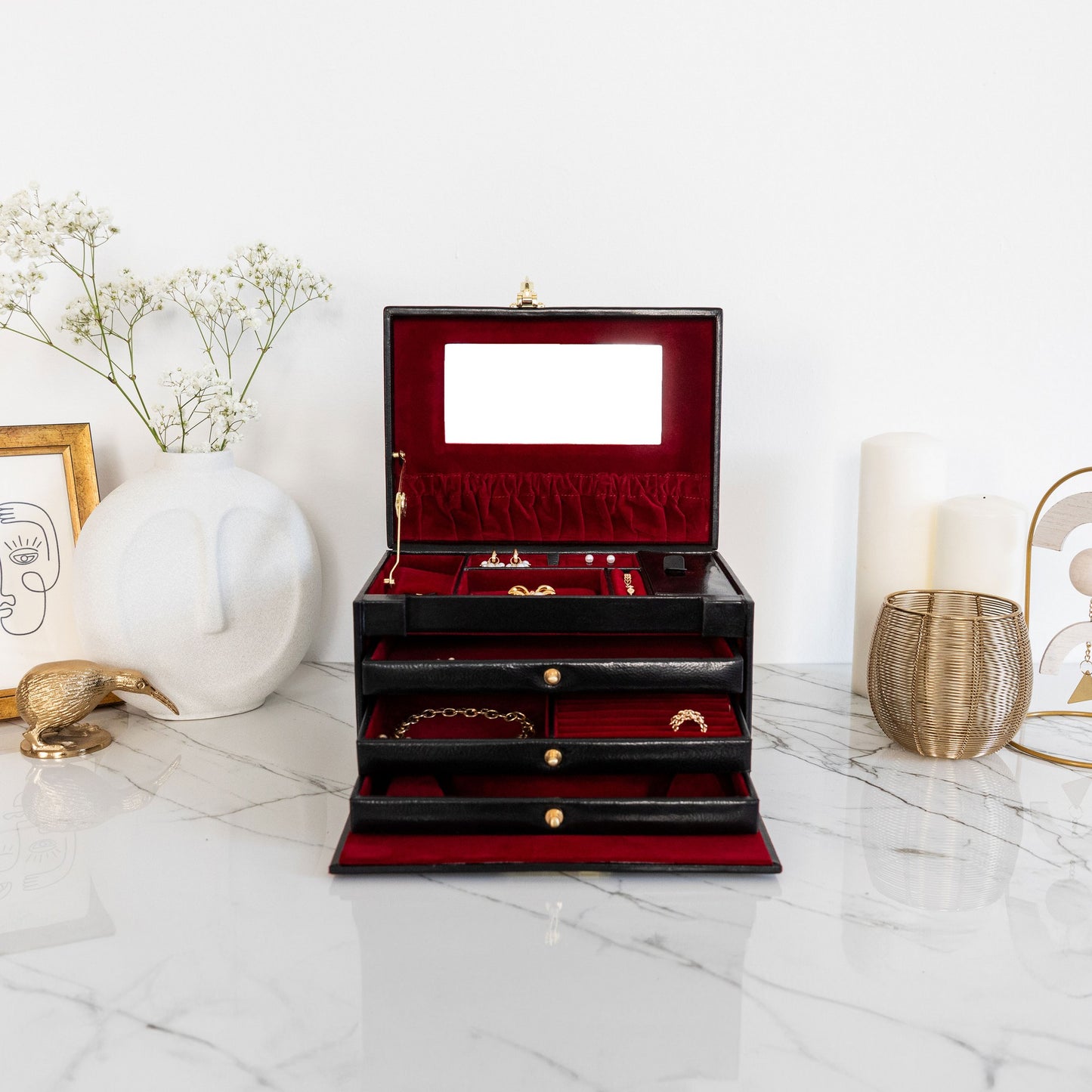 Large Leather Jewelry Box - The Portrait of a Lady Accessories Time Resistance   