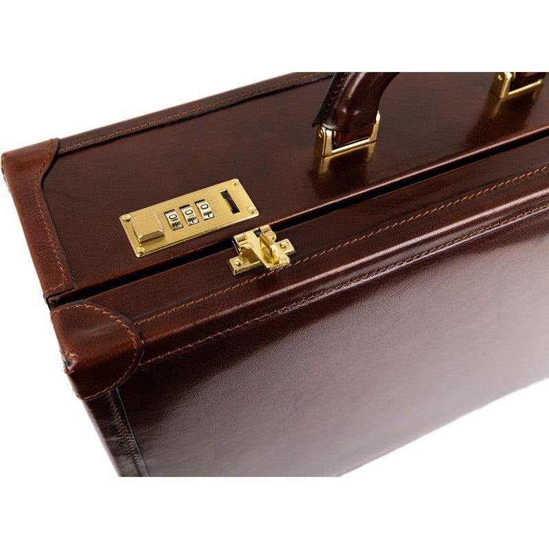 Large Leather Attaché Case Briefcase - Lord Jim Briefcase Time Resistance   