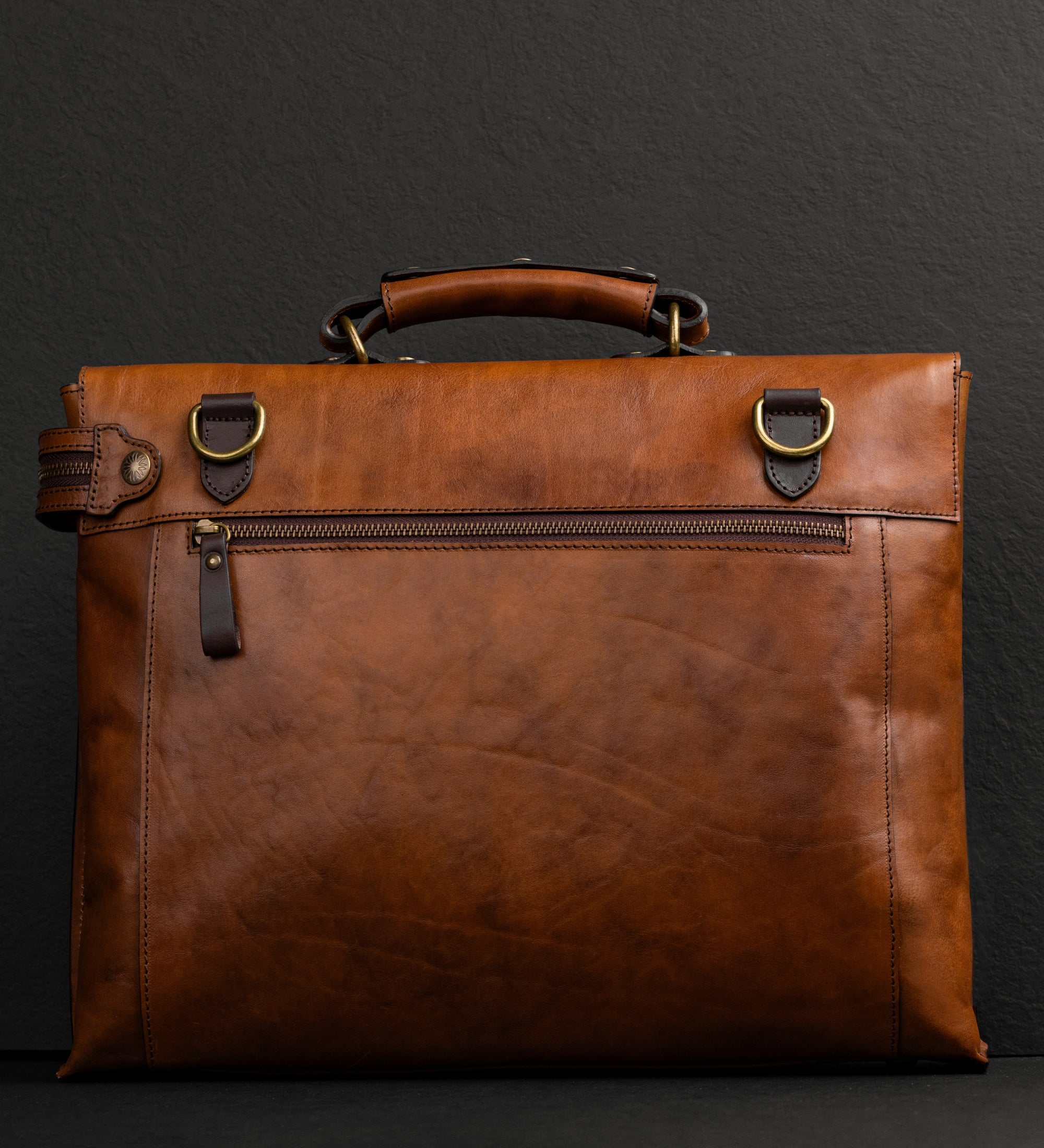 Brown Leather Briefcase Laptop Bag - From Here to Eternity