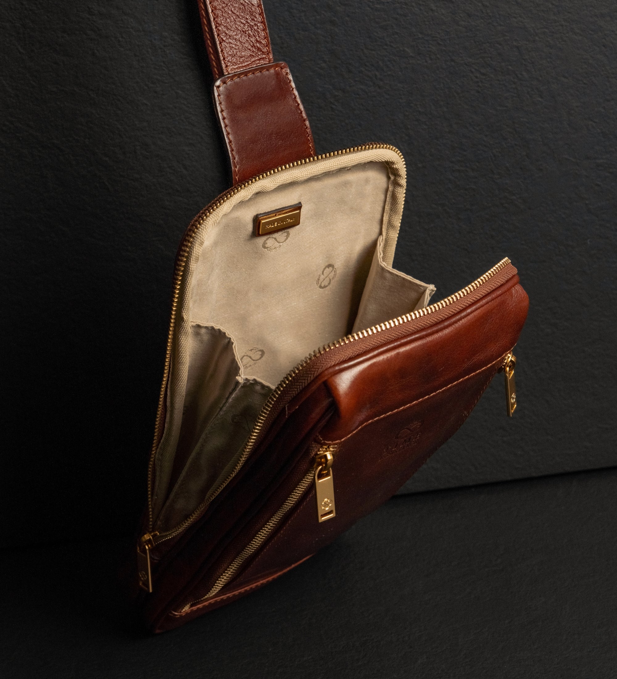 Leather Sling Bag Chest Bag - Kim