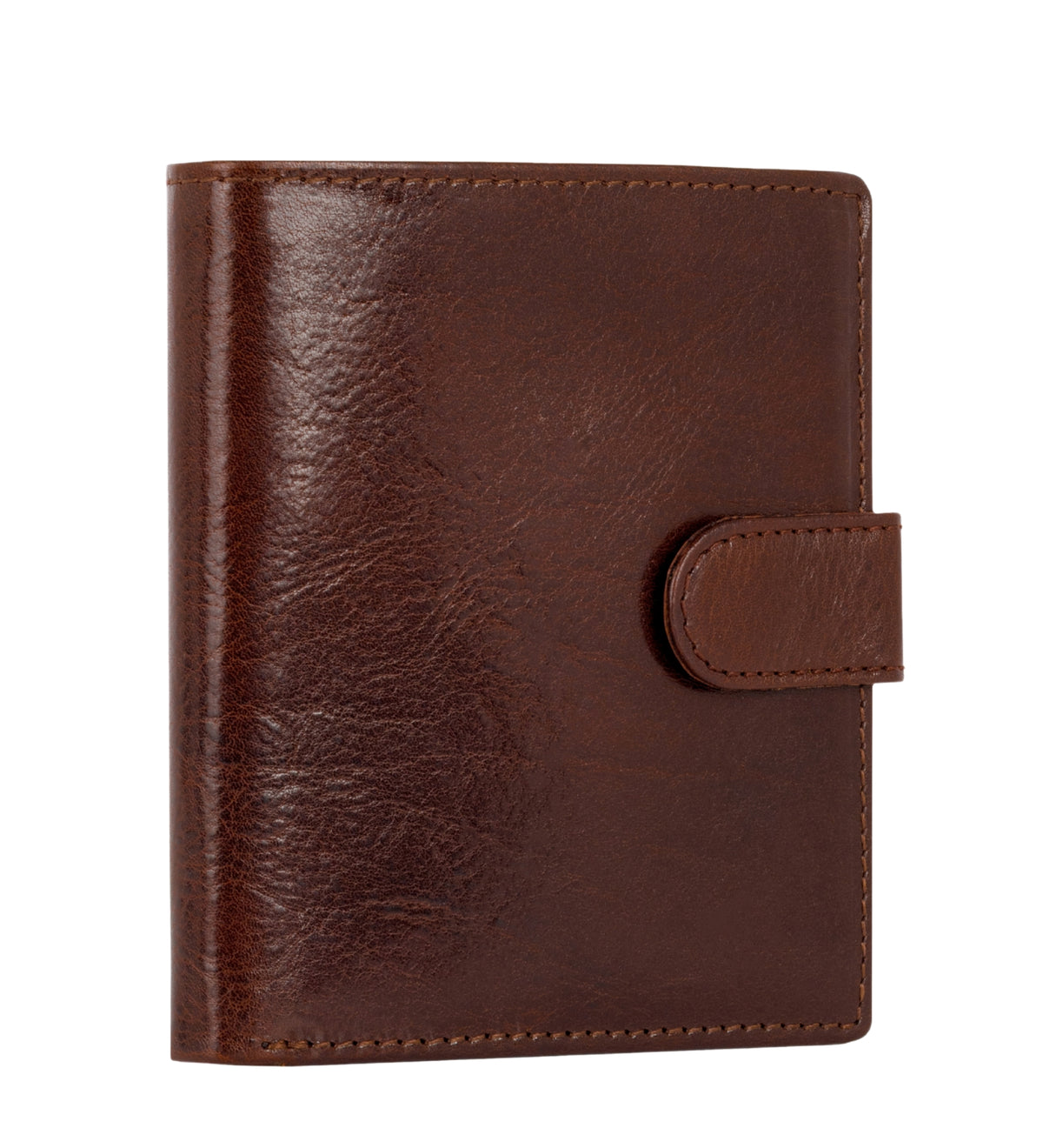 Leather Bifold Wallet with a Snap Closure - Ironweed